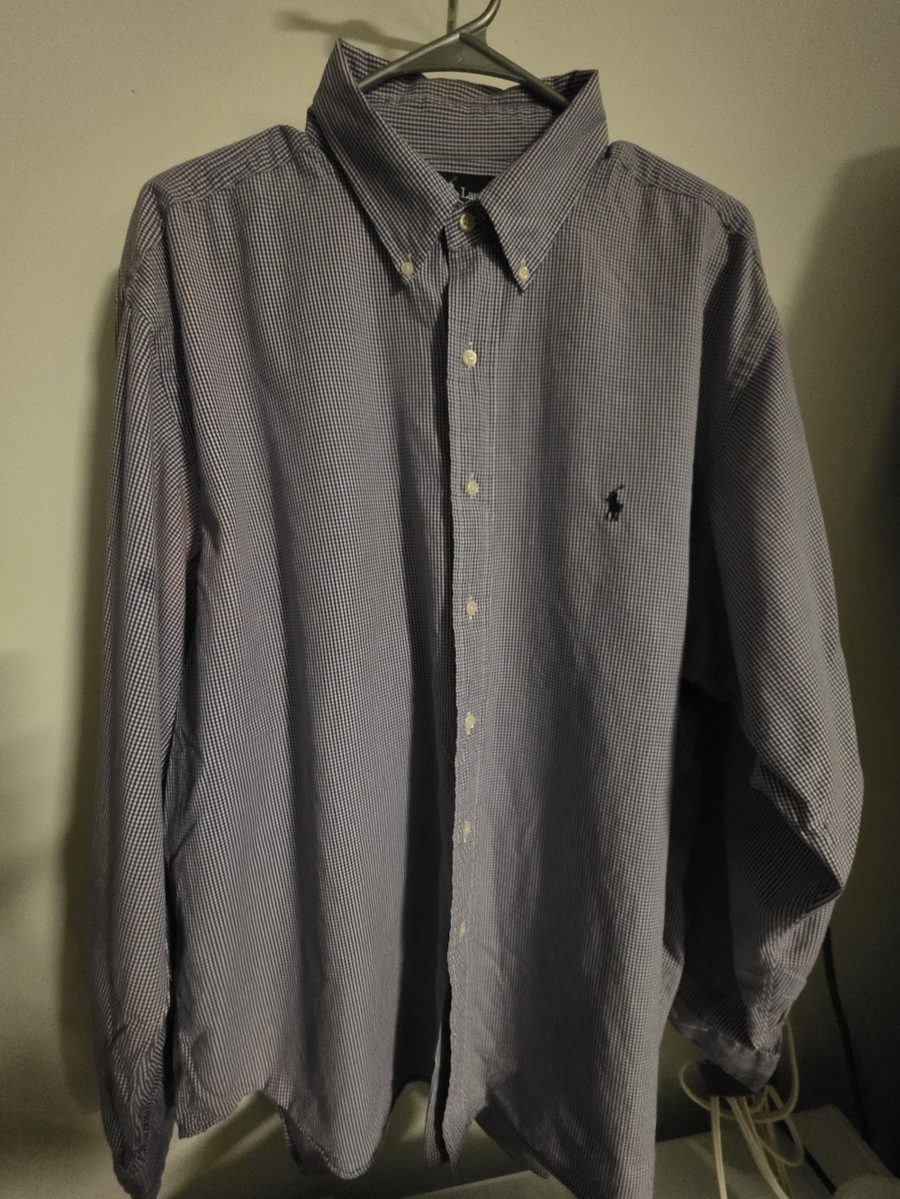 Ralph Lauren Men’s Purple Check Yarmouth Cotton Shirt 17½ 36/37 Fair Condition